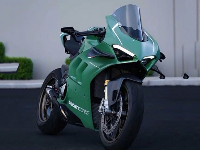 Carena Moto Ducati Panigale V4 V4S 2020-2021 - Verde Opaco Bianco