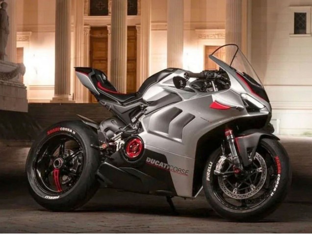 Carena Moto Ducati Panigale V4 V4S 2020-2021 - Argento Rosso Nero