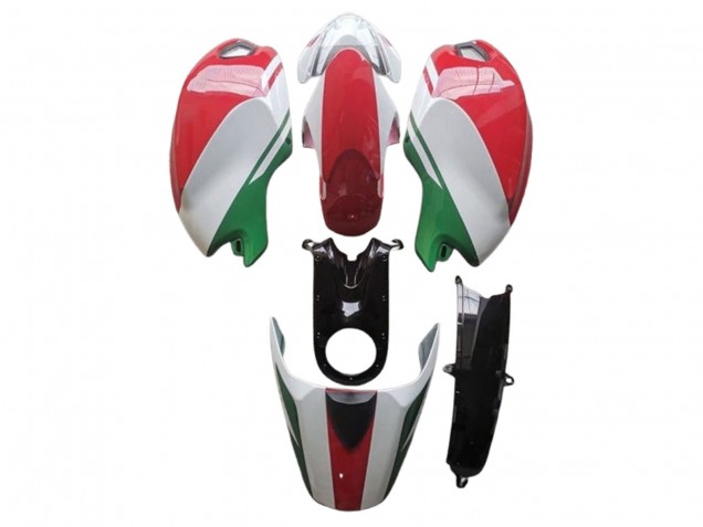 Carena Moto Ducati Monster 696 796 1100 1100S 2008-2012 - Bianco Rosso Verde