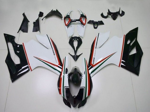 Carena Moto Ducati Panigale 1199 2011-2014 - Bianco Rosso Verde Nero Lucido
