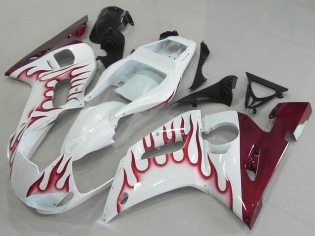 Carena Moto Yamaha YZF R6 1998-2002 - Bianco Rosso Fiamma