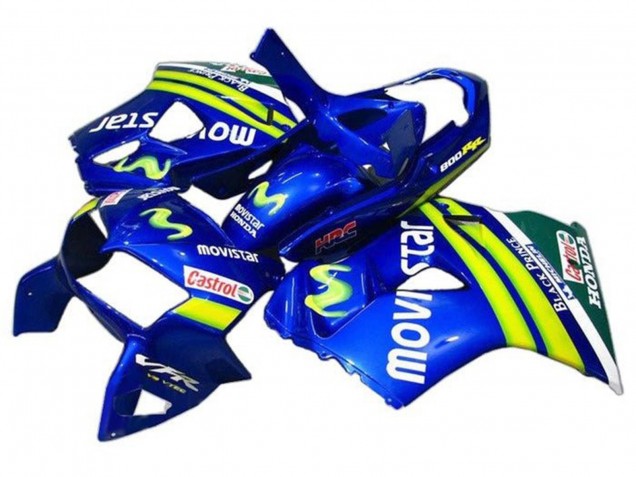 Carena Moto Honda VFR 800 1998-2001 - Blu Verde Bianco MoviStar Castrol HRC Nero Prince
