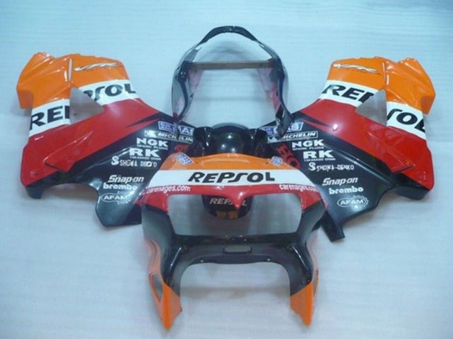 Carena Moto Honda VFR 800 1998-2001 - Arancia Bianco Rosso Nero Repsol