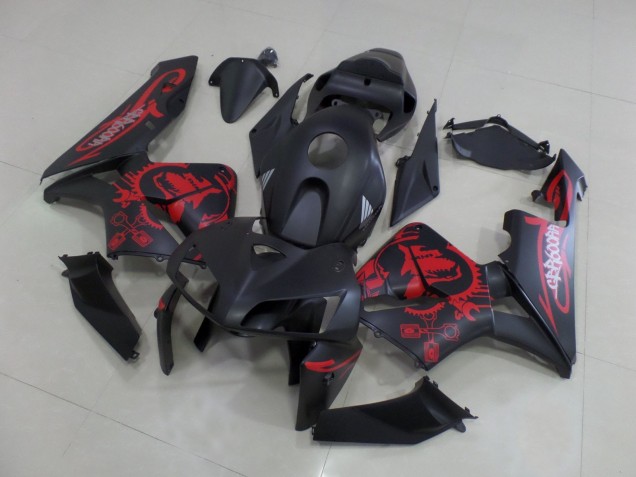 Carena Moto Honda CBR600RR 2005-2006 - Nero Opaco Rosso Opaco Gear
