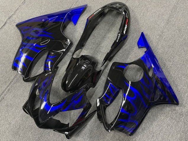 Carena Moto Honda CBR600 F4i 2004-2007 - Nero Lucido Blu Fiamma