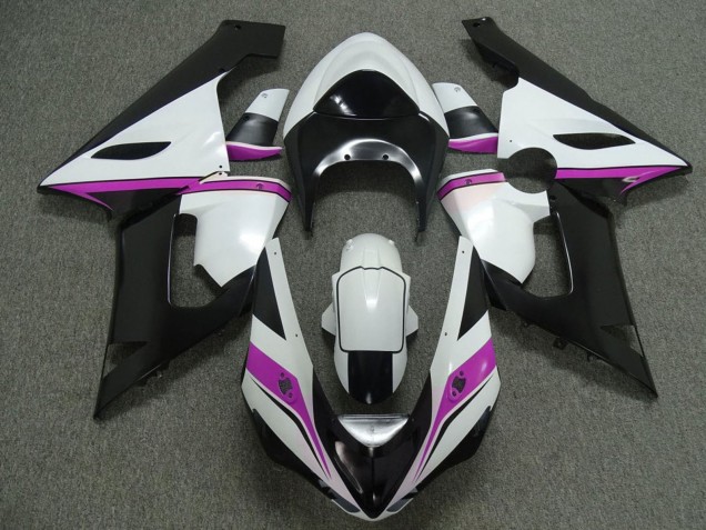 Carena Moto Kawasaki ZX6R 2005-2006 - Bianco Nero Rosa