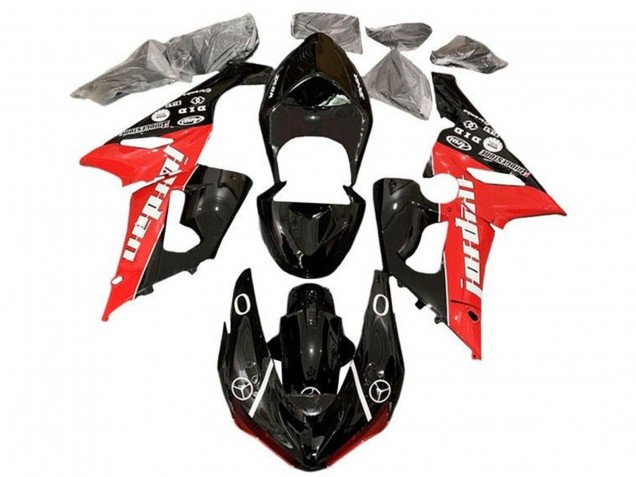 Carena Moto Kawasaki ZX6R 2005-2006 - Nero Lucido Rosso Bianco Jordan
