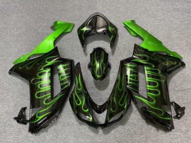 Carena Moto Kawasaki ZX6R 2007-2008 - Nero Verde Fiamma Fabbrica
