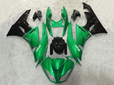 Carena Moto Kawasaki ZX6R 2009-2012 - Verde Nero Lucido Bianco Ninja Fabbrica