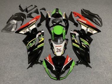 Carena Moto Kawasaki ZX6R 2009-2012 - Verde Nero Lucido Bianco Rosso Showr 26 Fabbrica