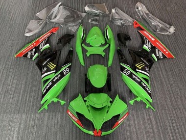 Carena Moto Kawasaki ZX6R 2009-2012 - Verde Nero Lucido Rosso Giallo Mostro Motocard Fabbrica