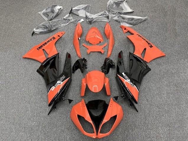 Carena Moto Kawasaki ZX6R 2009-2012 - Arancia Nero Lucido