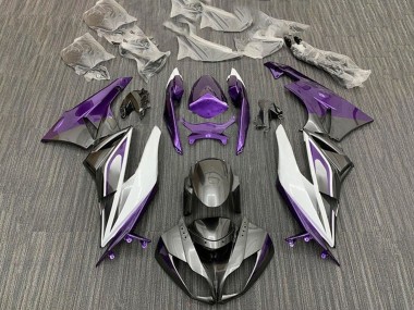 Carena Moto Kawasaki ZX6R 2009-2012 - Viola Bianco Argento Nero Fabbrica