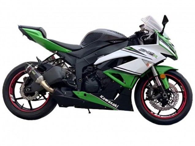 Carena Moto Kawasaki ZX6R 2009-2012 - Bianco Verde Nero