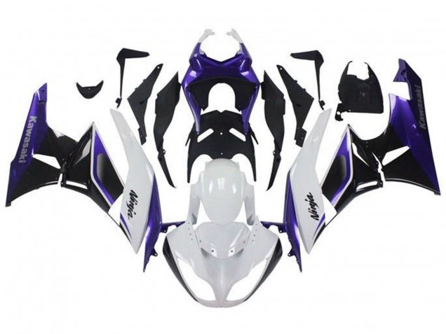 Carena Moto Kawasaki ZX6R 2009-2012 - Viola Bianco Nero