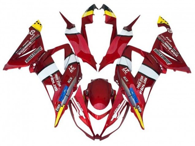 Carena Moto Kawasaki ZX6R 2013-2018 - Rosso Giallo Bianco Blu