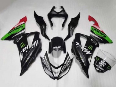 Carena Moto Kawasaki ZX6R 2013-2018 - Nero Opaco Verde Rosso Bianco Mostro Nevicare Fabbrica