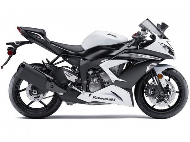 Kit Carena Moto Completo Kawasaki ZX6R 2013-2018 - Bianco Nero Opaco