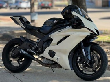 Carena Moto Kawasaki ZX6R 2013-2018 - Crema Bianco Nero Opaco Fabbrica