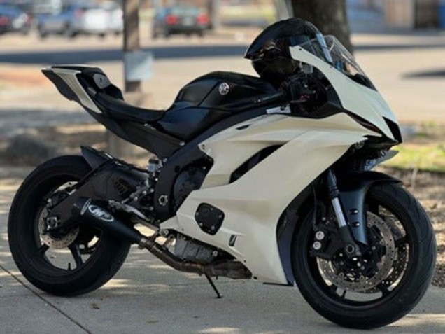 Carena Moto Kawasaki ZX6R 2013-2018 - Crema Bianco Nero Opaco