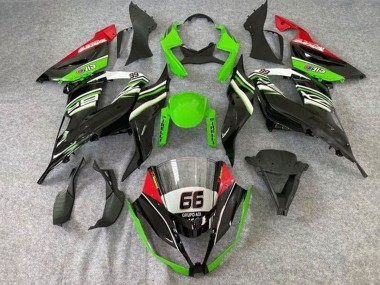 Carena Moto Kawasaki ZX6R 2013-2018 - Verde Bianco Nero Rosso Elf 66 Fabbrica