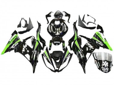 Carena Moto Kawasaki ZX6R 2013-2018 - Nero Lucido Verde Bianco Mostro Nevicare Fabbrica
