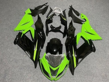 Carena Moto Kawasaki ZX6R 2013-2018 - Verde Chiaro Nero Lucido Fabbrica