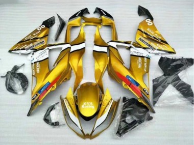 Carena Moto Kawasaki ZX6R 2013-2018 - Oro Bianco Nero Fabbrica