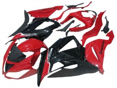 Carena Moto Kawasaki ZX6R 2013-2018 - Rosso Nero Lucido Fabbrica