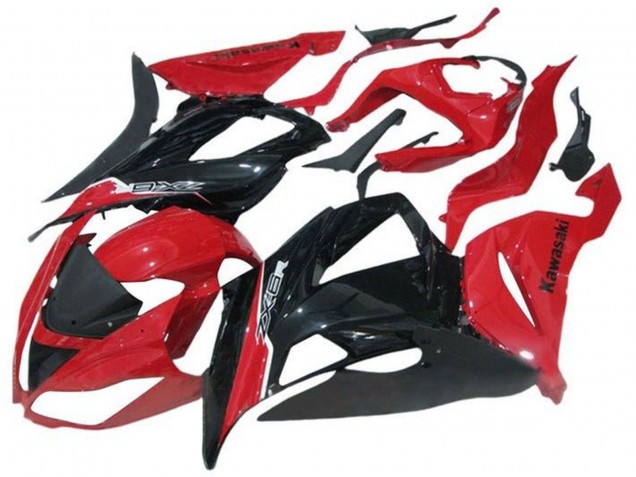 Carena Moto Kawasaki ZX6R 2013-2018 - Rosso Nero Lucido