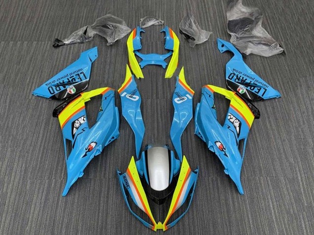 Carena Moto Kawasaki ZX6R 2013-2018 - Azzurro Chiaro Giallo Arancia Nero Argento