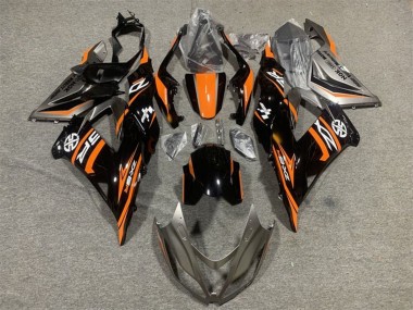 Carena Moto Kawasaki ZX6R 2013-2018 - Arancia Nero Lucido Fabbrica