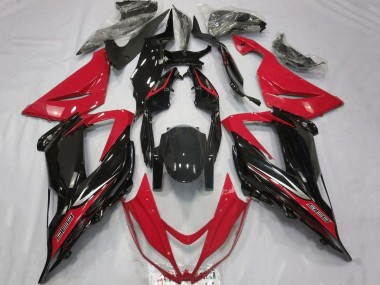 Carena Moto Kawasaki ZX6R 2013-2018 - Rosso Nero Lucido Fabbrica