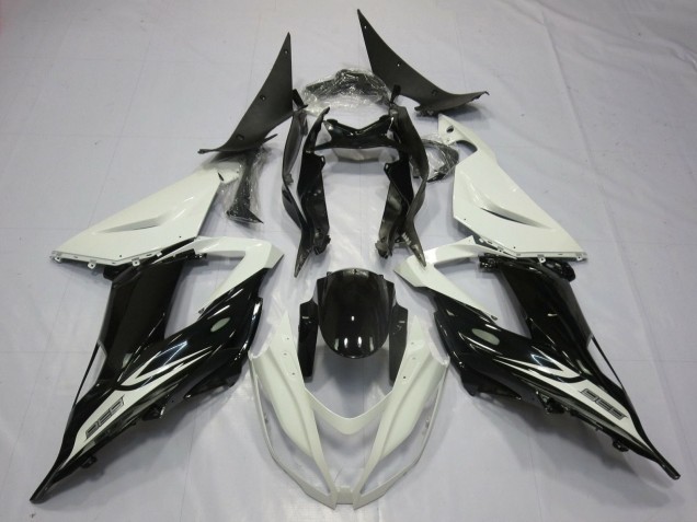Carena Moto Kawasaki ZX6R 2013-2018 - Bianco Perla Nero Lucido