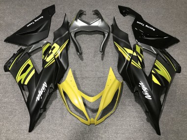 Carena Moto Kawasaki ZX6R 2013-2018 - Nero Opaco Giallo Fabbrica