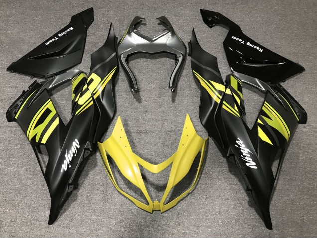Carena Moto Kawasaki ZX6R 2013-2018 - Nero Opaco Giallo