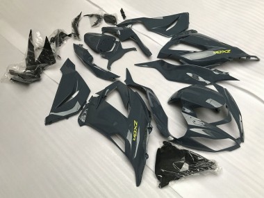 Carena Moto Kawasaki ZX6R 2013-2018 - Grigio Scuro Giallo Fabbrica