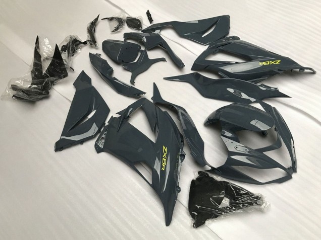 Carena Moto Kawasaki ZX6R 2013-2018 - Grigio Scuro Giallo