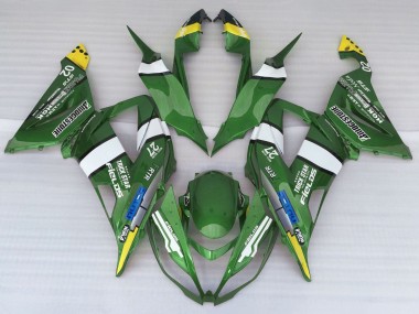 Carena Moto Kawasaki ZX6R 2013-2018 - Verde Giallo Blu Bianco Fabbrica