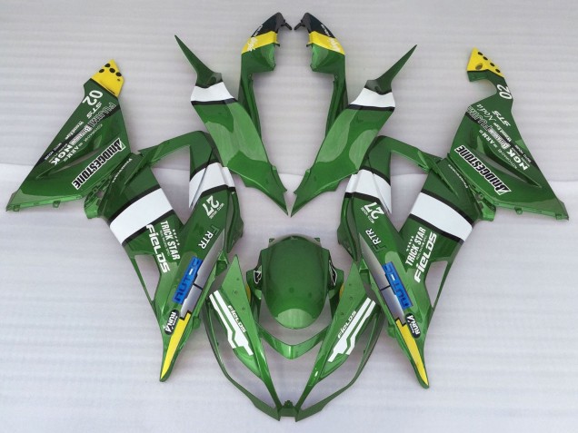 Carena Moto Kawasaki ZX6R 2013-2018 - Verde Giallo Blu Bianco