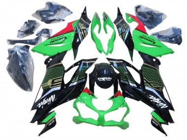 Carena Moto Kawasaki ZX6R 2019-2022 - Verde Rosso Nero Lucido Honeycomb Fabbrica
