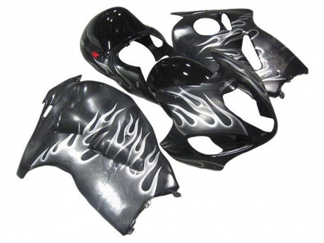 Carena Moto Suzuki GSXR1000 1996-2007 - Grigio Nero Bianco Fiamma