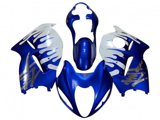 Carena Moto Suzuki GSXR1000 1996-2007 - Bianco Blu Chrome Fiamma
