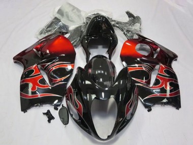 Carena Moto Suzuki GSXR1000 1996-2007 - Nero Lucido Rosso Tribal Fabbrica