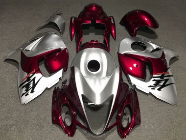 Carene Moto Suzuki GSXR 1300 Hayabusa 2008-2020 - Argento Rosso Scuro Fabbrica