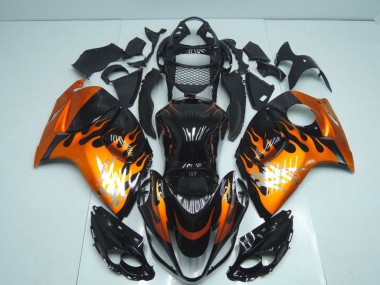 Carene Moto Suzuki GSXR 1300 Hayabusa 2008-2020 - Nero Lucido Arancia Fiamma Fabbrica