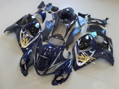 Carene Moto Suzuki GSXR 1300 Hayabusa 2008-2020 - Blu Scuro Nero Oro Argento Fabbrica
