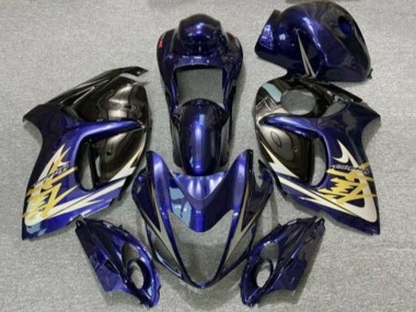 Carene Moto Suzuki GSXR 1300 Hayabusa 2008-2020 - Blu Scuro Nero Oro Fabbrica