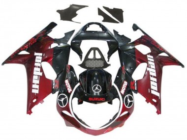 Carena Moto Suzuki GSXR1000 2000-2002 - Nero Lucido Rosso Scuro Jordan Fabbrica