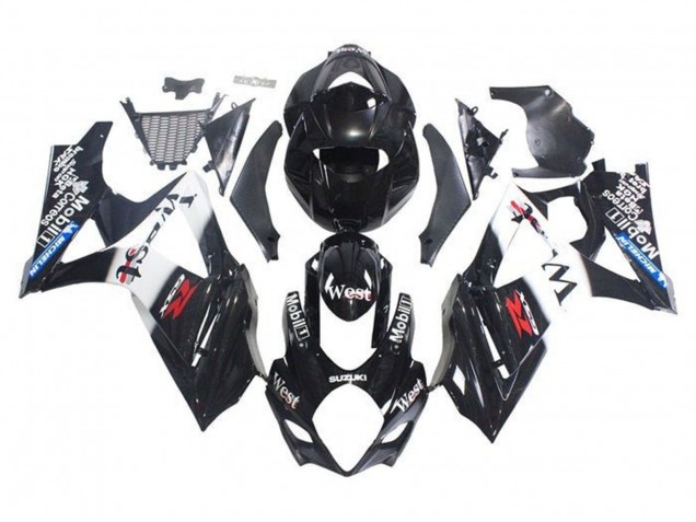 Carena Moto Suzuki GSXR 1000 2005-2006 - Nero Lucido Bianco West
